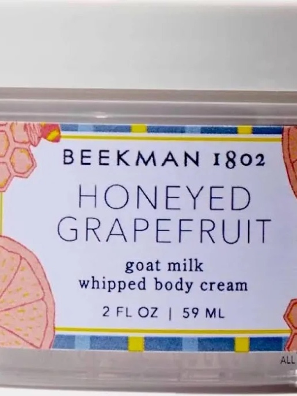 Beekman 1802 Honeyed Grapefruit Whipped Body Cream - White, Pink, Blue, Yellow